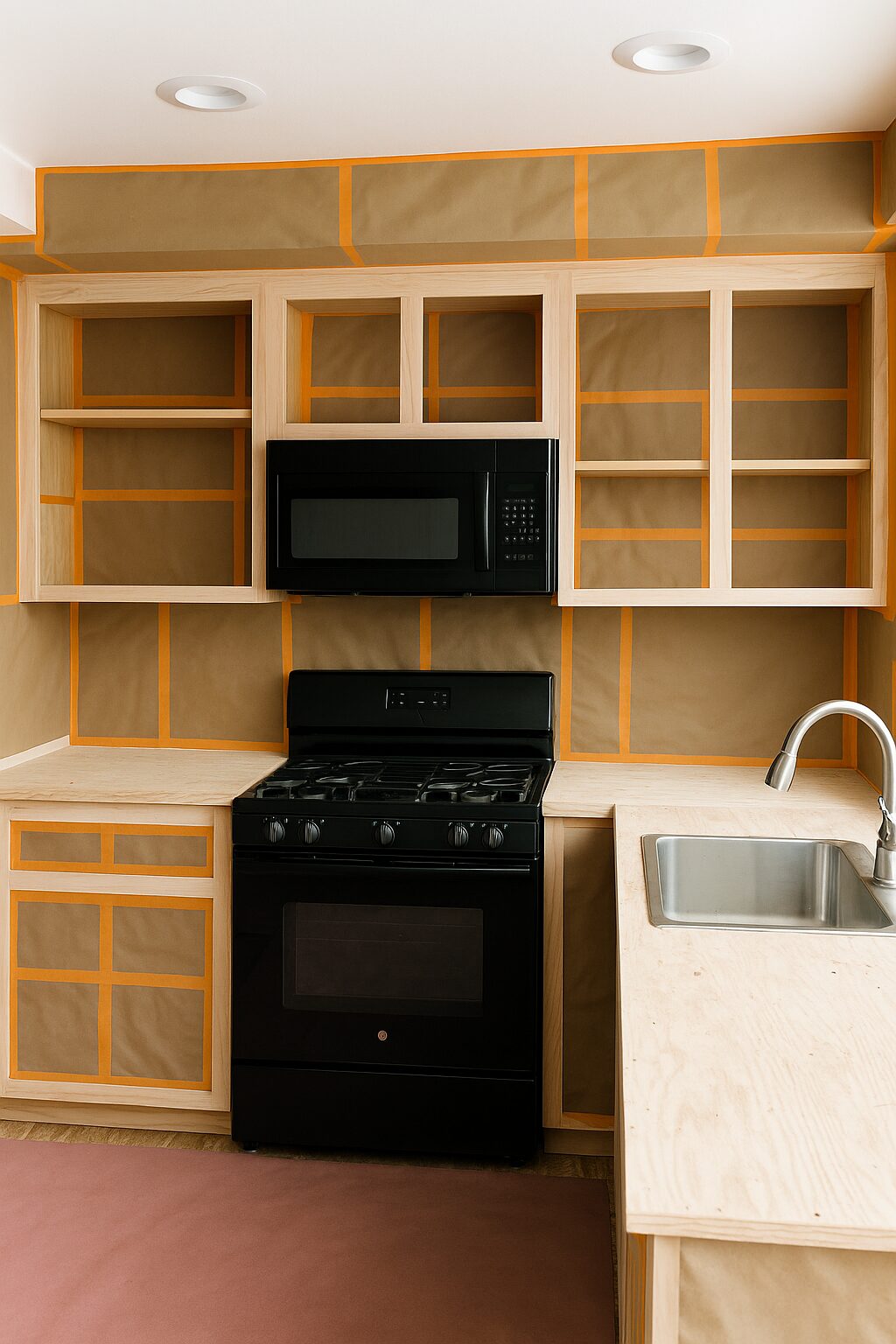 Kitchen renovation in La Quinta showing a modern open-concept design with light cabinetry, contractor plans, and organized layout to highlight common remodeling mistakes. Kitchen renovation in La Quinta showing a modern open-concept design with light cabinetry, contractor plans, and organized layout to highlight common remodeling mistakes.